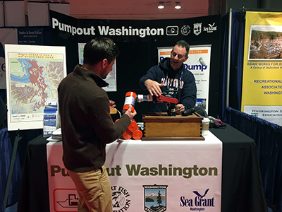 Pump out booth at boat show